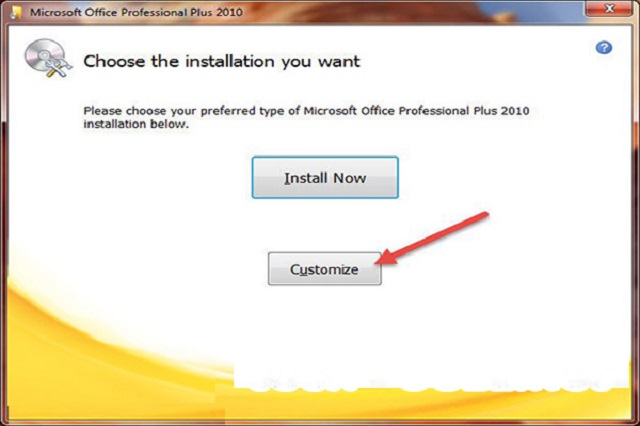 Bấm chọn phiên bản bạn muốn cài đặt trong bộ Microsoft Office 2010