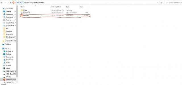 Khởi chạy file Setup.exe