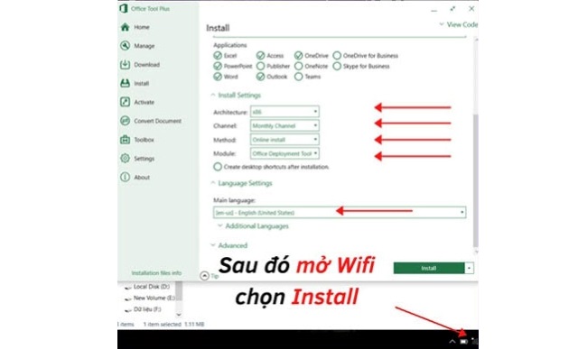 Nhấn chọn Install để tiến hành cài đặt bộ công cụ