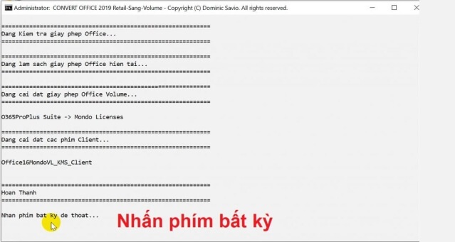 Nhấn phím bất kỳ khi xuất hiện giao diện như hình